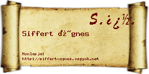 Siffert Ágnes névjegykártya